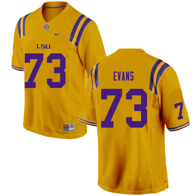 Men #73 Joseph Evans LSU Tigers College Football Jerseys Sale-Gold